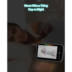 5” Video Baby Monitor With Camera 2 Way Talk Night Vision Temperature Sensor Lullabies & Long Battery Life