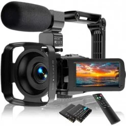 Vlogging Camcorder With Microphone & Stabilizer: Perfect For Creators -Electronics Store actitop the complete camcorder 1 2