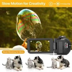 Vlogging Camcorder With Microphone & Stabilizer: Perfect For Creators -Electronics Store actitop the complete camcorder 1 3