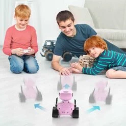 ALLCELE Girls Robot Toy, Rechargeable RC Robot For Kids, LED Eyes & Music, Remote Control, Pink, For Ages 3+ -Electronics Store allcele girls robot toy rechargeable rc robot for kids led eyes music remote control pink for ages 3 2