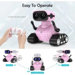 ALLCELE Girls Robot Toy, Rechargeable RC Robot For Kids, LED Eyes & Music, Remote Control, Pink, For Ages 3+ -Electronics Store allcele girls robot toy rechargeable rc robot for kids led eyes music remote control pink for ages 3 5