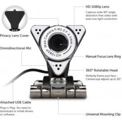 Aluratek 1080p HD Webcam: Crystal-Clear Desktop & Conference Streaming -Electronics Store aluratek awc01f the triangular webcam 1 2