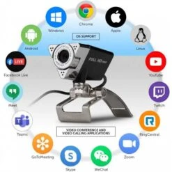 Aluratek 1080p HD Webcam: Crystal-Clear Desktop & Conference Streaming -Electronics Store aluratek awc01f the triangular webcam 1 6