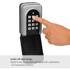 ANSLOCK Secure Digital Key Lock Box With LED Light, Waterproof Cover, And Easy Code Setup For Home, Office -Electronics Store anslock key lock box outside key storage lockbox with code for office house warehouse wall mount push button combination 3