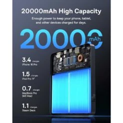 Baseus 100W Laptop Power Bank 20000mAh, Ultra Slim Fast Charger With 4 Ports For MacBook, IPhone, IPad, Samsung, And More -Electronics Store baseus 100w laptop power bank 20000mah ultra slim fast charger with 4 ports for macbook iphone ipad samsung and more 3