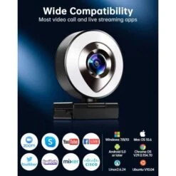 CASECUBE 1080P Webcam With Adjustable Ring Light & Noise-Reduction Mic Perfect For Streaming, Calls, And Conferences -Electronics Store casecube w8 the complete webcam 2