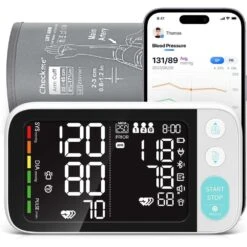 Checkme Bluetooth Blood Pressure Monitor, Dual LCD Display, Voice Guidance, XL Cuff, 500 Readings, For Home Use -Electronics Store checkme bluetooth blood pressure monitor dual lcd display voice guidance xl cuff 500 readings for home use 7