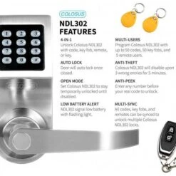 Colosus NDL302 Smart Digital Lock: Keyless Convenience With Enhanced Security -Electronics Store colosus ndl302 total security 1 8