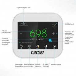 CURCONSA Multi-Sensor Air Quality Monitor With CO2 Detection And Climate Control -Electronics Store curconsa the monitor for good air quality 2