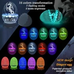 Dragon Egg Alarm Clock: Night Light, White Noise & Bluetooth Speaker For Kids & Adults -Electronics Store dragon egg alarm clock night light white noise bluetooth speaker for kids adults 6