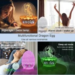 Dragon Egg Alarm Clock: Night Light, White Noise & Bluetooth Speaker For Kids & Adults -Electronics Store dragon egg alarm clock night light white noise bluetooth speaker for kids adults 7