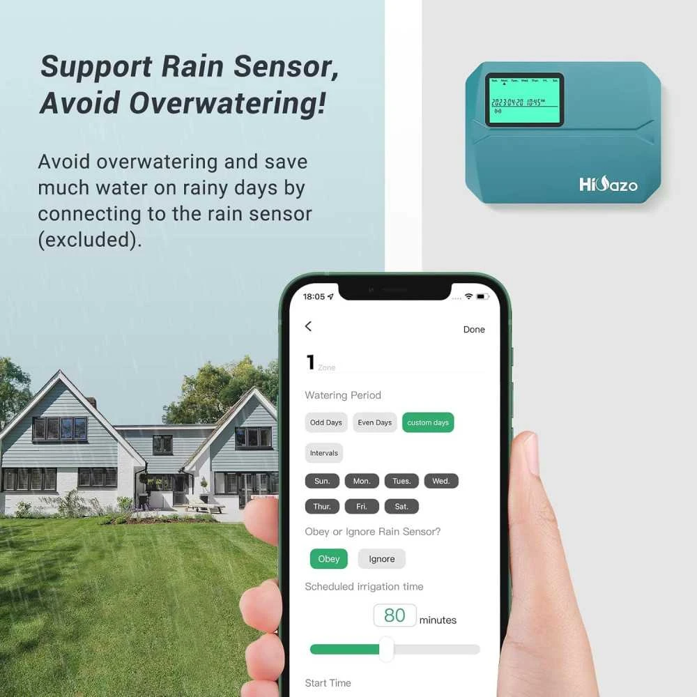 Effortless Smart Indoor Sprinkler Control: 8-Zone WiFi Controller With Free App And Rain Sensor Compatibility 6 Effortless Smart Indoor Sprinkler Control: 8-Zone WiFi Controller With Free App And Rain Sensor Compatibility - Image 6