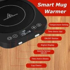Electric Mug & Candle Warmer With 9 Heat Settings, Auto Shut-Off & Timer -Electronics Store electric mug candle warmer with 9 heat settings auto shut off timer 3
