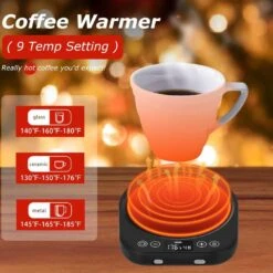 Electric Mug & Candle Warmer With 9 Heat Settings, Auto Shut-Off & Timer -Electronics Store electric mug candle warmer with 9 heat settings auto shut off timer 4