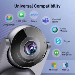 EMEET 360° 4K Conference Camera With Auto Tracking And Noise Cancelling -Electronics Store emeet meeting capsule 4k captured 1080p output 360 conference room webcam 8 mics and 10w speaker 5 video modes ai 6