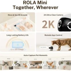 Enabot EBO ROLA Mini 2K Camera Robot: Mobile Security Camera, 25-Day Battery, Two-Way Audio & Remote Control -Electronics Store enabot ebo rola mini 2k camera robot mobile security camera 25 day battery two way audio remote control 6