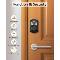 Secure Keyless Entry Door Lock With Keypad, Auto Lock, And Weatherproof Design 11 Secure Keyless Entry Door Lock With Keypad, Auto Lock, And Weatherproof Design -Electronics Store entry door electronic keypad lock teeho 1 4