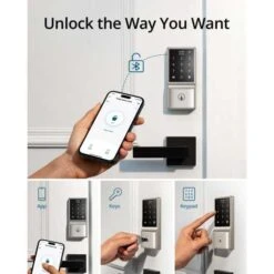 Eufy Security C210 Smart Deadbolt: WiFi-Enabled Keyless Entry With Multiple Access Methods For Maximum Home Protection -Electronics Store eufy security c210 smart lock 5 in 1 keyless entry door lock built in wifi deadbolt smart door lock no bridge required easy 8