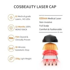 FDA-Cleared Laser Cap For Hair Growth, Treats Hair Loss With Low-Level Laser Therapy, Promotes Regrowth For Men And Women -Electronics Store fda cleared laser cap for hair growth treats hair loss with low level laser therapy promotes regrowth for men and women 3