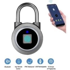 MEGAFEIS Smart Padlock With Fingerprint And Bluetooth - Waterproof And Secure -Electronics Store fingerprint padlock the thumbprint padlock 2