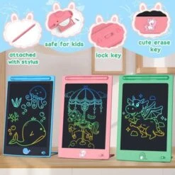 FLUESTON 3-Pack LCD Writing Tablets For Kids: Fun & Educational Doodle Boards In Dinosaur, Unicorn, Whale Themes -Electronics Store flueston 3 pack lcd writing tablets for kids fun educational doodle boards in dinosaur unicorn whale themes 2