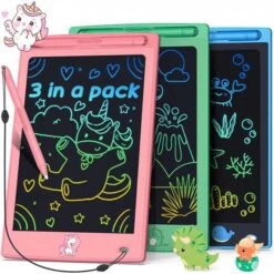 FLUESTON 3-Pack LCD Writing Tablets For Kids: Fun & Educational Doodle Boards In Dinosaur, Unicorn, Whale Themes -Electronics Store flueston 3 pack lcd writing tablets for kids fun educational doodle boards in dinosaur unicorn whale themes 3