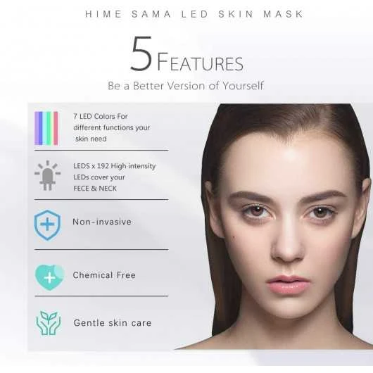 Unlock Radiant Skin: HIME SAMA Pro 7 Color LED Mask For Face & Neck 3 Unlock Radiant Skin: HIME SAMA Pro 7 Color LED Mask For Face & Neck - Image 3