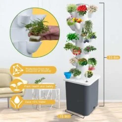 Hydroponic Vertical Garden System - Indoor Smart Garden Kit With Water Pump And Tank For Plant Lovers (30 Plants) -Electronics Store hydroponic vertical garden system indoor smart garden kit with water pump and tank for plant lovers 30 plants 2