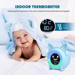 Cute Kids Alarm Clock With 5 Color Night Light And Sleep Trainer -Electronics Store kids alarm clock and sleep trainer yisun 4