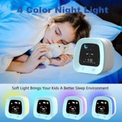 Kids Alarm Clock - Sleep Trainer, Night Light & Sound Machine, Perfect Gift