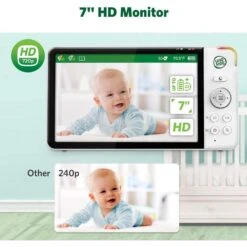 LeapFrog 7" HD Baby Monitor With 360° Camera, Color Night Vision, 8X Zoom, 2 Way Talk, Night Light, Temperature -Electronics Store leapfrog 7 hd baby monitor with 360° camera color night vision 8x zoom 2 way talk night light temperature 3