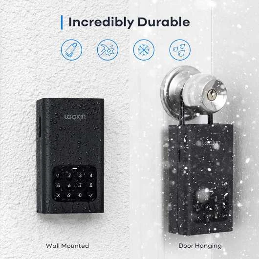 Lockin Wireless Smart Lockbox - Secure Outdoor Bluetooth Key Safe 5 Lockin Wireless Smart Lockbox - Secure Outdoor Bluetooth Key Safe - Image 5