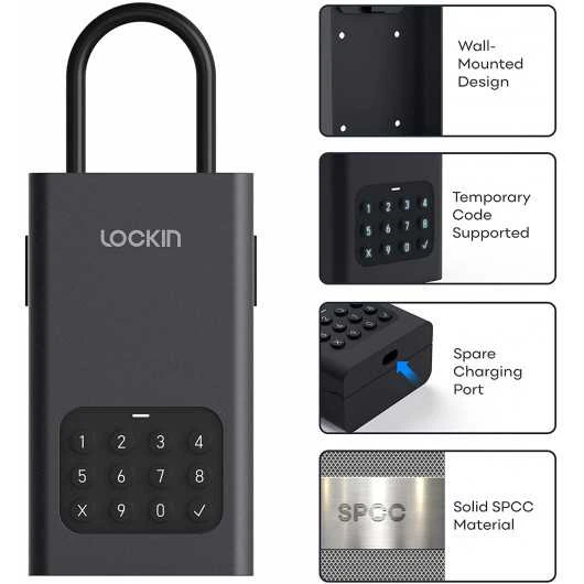 Lockin Wireless Smart Lockbox - Secure Outdoor Bluetooth Key Safe 6 Lockin Wireless Smart Lockbox - Secure Outdoor Bluetooth Key Safe - Image 6