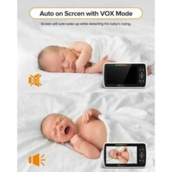 5" Video Baby Monitor - Pan-Tilt-Zoom, Night Vision, Temp Display, Two-Way Audio, 960ft Range -Electronics Store moniteur bebe moniteur video grand ecran 5 avec telecommande pan tilt zoom vision nocturne infrarouge affichage de la 8