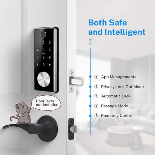Smart Security Deadbolt: Nyboer Touchscreen Lock With Fingerprint And Bluetooth Access 2 Smart Security Deadbolt: Nyboer Touchscreen Lock With Fingerprint And Bluetooth Access - Image 2