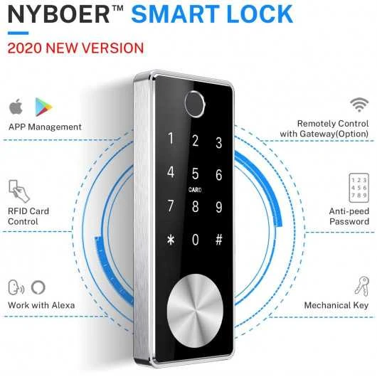Smart Security Deadbolt: Nyboer Touchscreen Lock With Fingerprint And Bluetooth Access 7 Smart Security Deadbolt: Nyboer Touchscreen Lock With Fingerprint And Bluetooth Access - Image 7