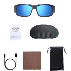 OhO Video Sunglasses – 1080P HD Recording, 32GB Memory, UV400 Polarized Lenses For Outdoor Sports & Safety -Electronics Store oho sunshine the camera glasses 3