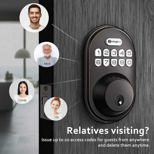 OrangeIOT Keyless Deadbolt: Secure Electronic Lock With Keypad For Easy Access 2 OrangeIOT Keyless Deadbolt: Secure Electronic Lock With Keypad For Easy Access - Image 2