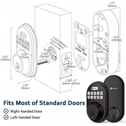 OrangeIOT Keyless Deadbolt: Secure Electronic Lock With Keypad For Easy Access 6 OrangeIOT Keyless Deadbolt: Secure Electronic Lock With Keypad For Easy Access - Image 6