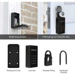 Populife Smart Key Lockbox: Bluetooth-enabled, Outdoor Safe, Wall-mounted, IP66 Waterproof -Electronics Store populife smart key lockbox bluetooth enabled outdoor safe wall mounted ip66 waterproof 2