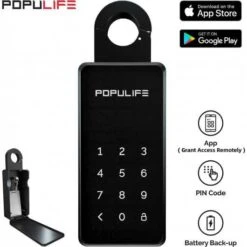 Populife Smart Key Lockbox: Bluetooth-enabled, Outdoor Safe, Wall-mounted, IP66 Waterproof -Electronics Store populife smart key lockbox bluetooth enabled outdoor safe wall mounted ip66 waterproof 4