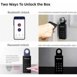 Populife Smart Key Lockbox: Bluetooth-enabled, Outdoor Safe, Wall-mounted, IP66 Waterproof -Electronics Store populife smart key lockbox bluetooth enabled outdoor safe wall mounted ip66 waterproof 5