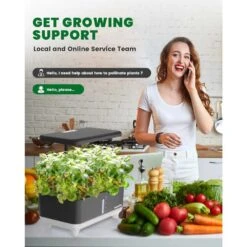 RAINPOINT Hydroponic System 13 Pods Indoor Herb Garden With 5L Tank & LED Grow Light For Easy Home Gardening -Electronics Store rainpoint hydroponic system 13 pods indoor herb garden with 5l tank led grow light for easy home gardening 6