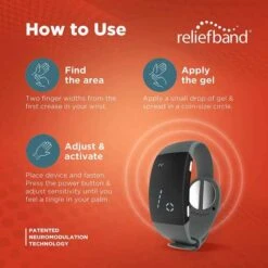 Reliefband Sickness Wristband: Drug-Free Relief For Motion Sickness -Electronics Store reliefband premier the anti nausea bracelet 4