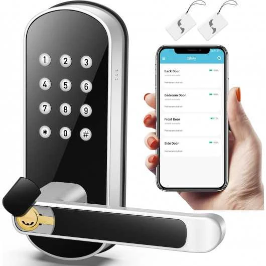 Sifely Keyless Fingerprint Smart Door Lock – 6 Unlock Options, Biometric Handle, Remote Access, Easy Install 1 Sifely Keyless Fingerprint Smart Door Lock – 6 Unlock Options, Biometric Handle, Remote Access, Easy Install