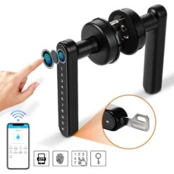 CATCHFACE Fingerprint Smart Door Lock - Keyless Electronic Security For Homes And Apartments -Electronics Store smart box lockcatchface key lock box 5 in 1 bluetooth lock box support ttlock app and share ekey bluetooth key lockbox for door 2