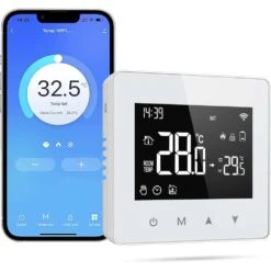 Smart WiFi Thermostat With LED Touch Screen - Remote & Voice Control For Gas Boilers, Compatible With Alexa & Google Home -Electronics Store smart wifi thermostat with led touch screen remote voice control for gas boilers compatible with alexa google home 6
