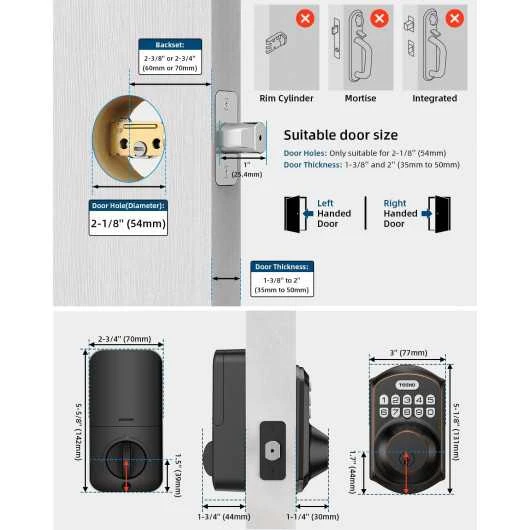 TEEHO TE001 Keyless Entry Door Lock With Keypad - Smart Deadbolt For Easy, Secure Access With Auto-Lock And Weatherproofing 20 TEEHO TE001 Keyless Entry Door Lock With Keypad - Smart Deadbolt For Easy, Secure Access With Auto-Lock And Weatherproofing - Image 20