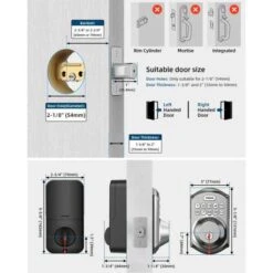 TEEHO TE001 Keyless Entry Door Lock With Keypad - Smart Deadbolt For Easy, Secure Access With Auto-Lock And Weatherproofing 25 TEEHO TE001 Keyless Entry Door Lock With Keypad - Smart Deadbolt For Easy, Secure Access With Auto-Lock And Weatherproofing -Electronics Store teeho te001 keyless entry door lock with keypad smart deadbolt lock for front door with 2 keys auto lock easy installation 5