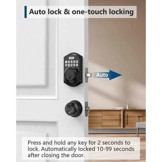 TEEHO TE001 Keyless Entry Door Lock With Keypad - Smart Deadbolt For Easy, Secure Access With Auto-Lock And Weatherproofing 10 TEEHO TE001 Keyless Entry Door Lock With Keypad - Smart Deadbolt For Easy, Secure Access With Auto-Lock And Weatherproofing - Image 10